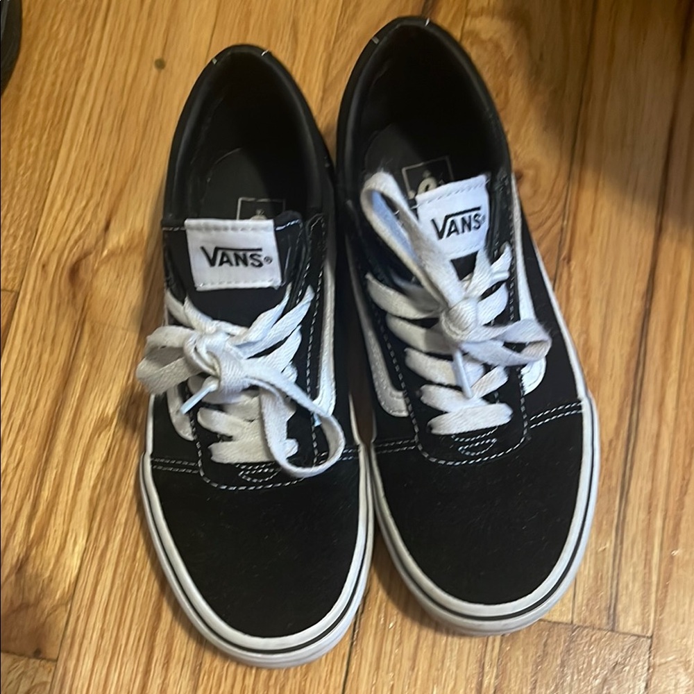 Vans Classic Black and White Lace-Up Shoes